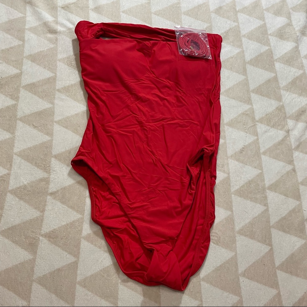 PQ Swim Anthropologie Sabrina Red One Piece Swimsuit - Picture 3 of 5